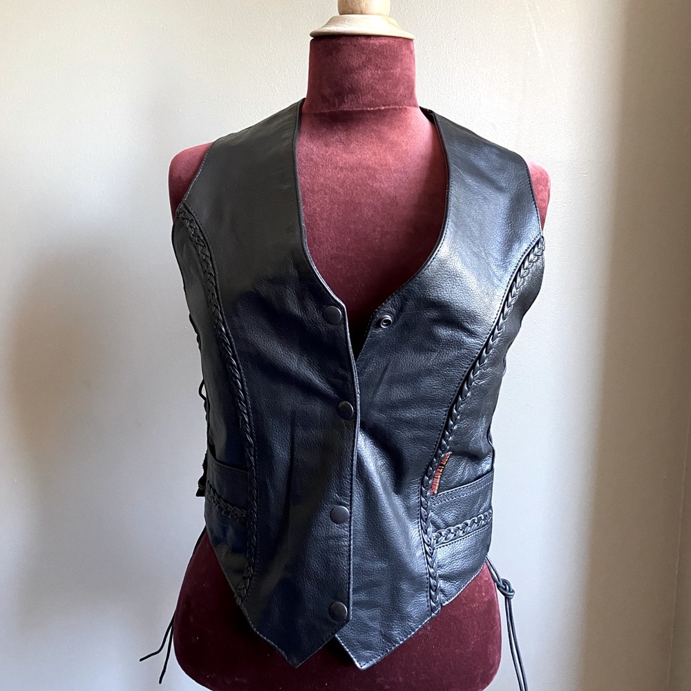 Genuine Leather Vest Women’s Motorcycle
